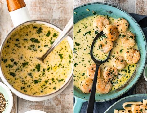 While the pasta is cooking, heat two tablespoons butter in a large skillet over shrimp, garlic butter and white wine sound like all my dreams come true wrapped around a fork. Spicy Garlic Shrimp with Cream Sauce (Garlic Shrimp Recipe) VIDEO!!