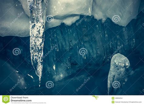 Blue Ice Cave Stock Photo Image Of Icicle Cave Frost 48856254