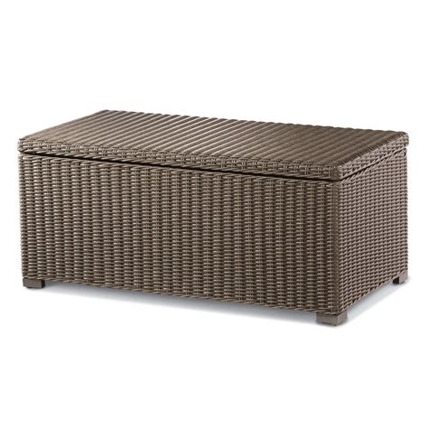 Center your seating ensemble or living room around bold style with this conway cast iron coffee table from threshold™. Threshold™ Heatherstone Wicker Patio Storage Trunk Coffee ...