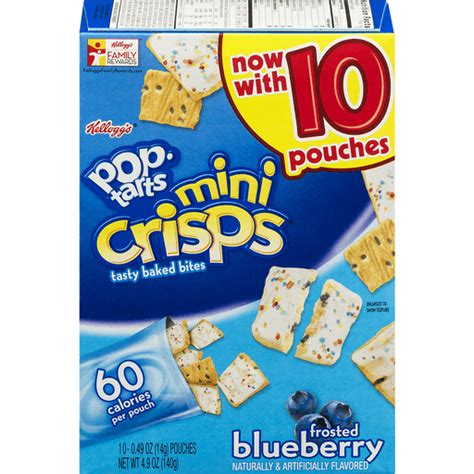 kellogg s pop tarts mini crisps baked bites pouches frosted blueberry 10 ct toaster pastries