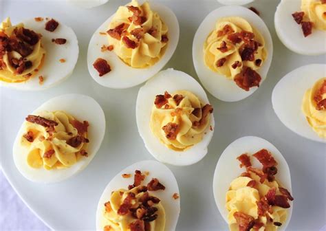 Cream Cheese And Bacon Deviled Eggs On