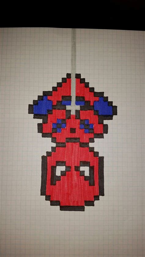 Spiderman Pixel Art Graph Paper Drawings Graph Paper Art Cool Art