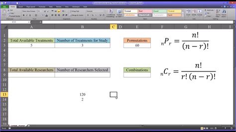 Our permutation and combination calculator here computes a typical permutations concept in which arrangements of given number of the elements are taken out of the available set. Combinations and Permutations in Excel - YouTube