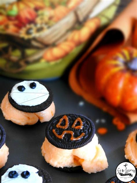 They feature five different shapes with an orange filling. Halloween Oreo Mummy Pumpkin Treats Orange Sherbert ...