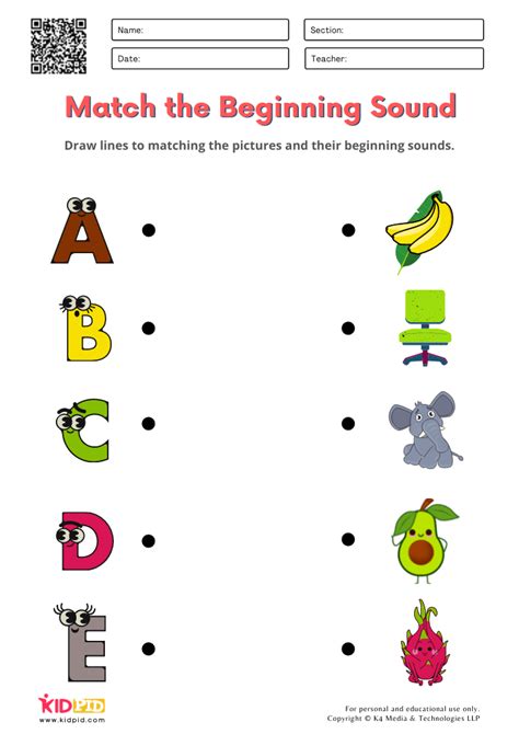 Match The Beginning Sound Phonics Worksheets For Kindergarten Kidpid