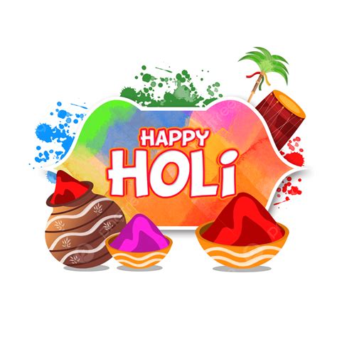 Happy Holi Banner Png Image Flat Abstract Happy Holi Watercolor