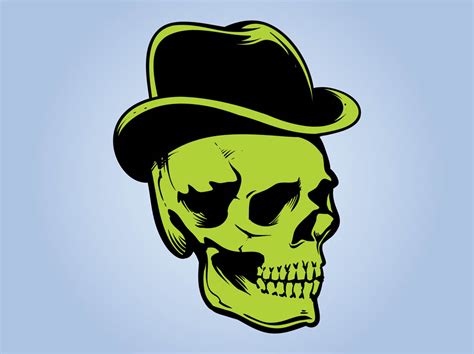 skull with hat vector art and graphics