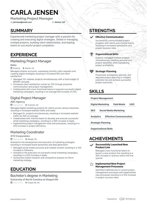 5 Marketing Project Manager Resume Examples & Guide for 2023