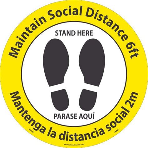 Maintain Bilingual Social Distance Floor Sign Criticaltool