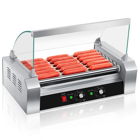 Costway Commercial 30 Hot Dog 11 Roller Grill Cooker Machine W Cover