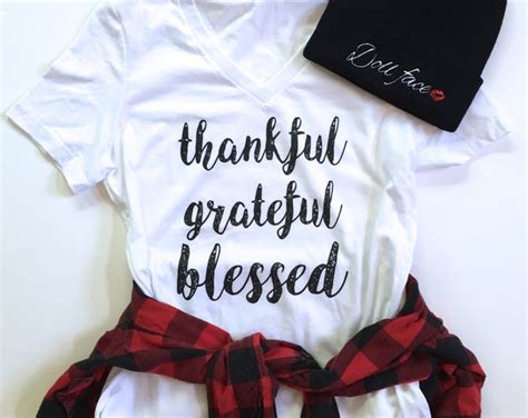 thankful grateful blessed v neck tee relaxed fit womens etsy