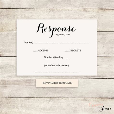 Printable Rsvp Cards - Customize and Print