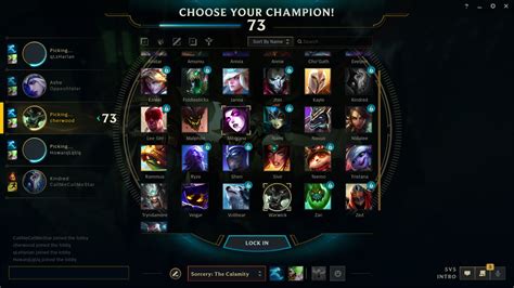 Choose Your Champion League Of Legends Interface In Game
