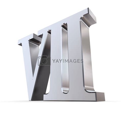 Metallic Roman Numeral 7 by PixBox Vectors & Illustrations with