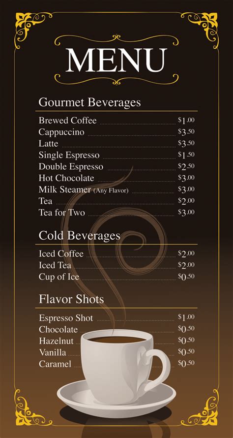 Coffee Shop Menu Ideas Coffee shop menu Cardápio de café Cardápio