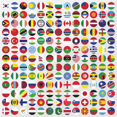 Round Country Flags Icon Set 833689 Vector Art At Vecteezy