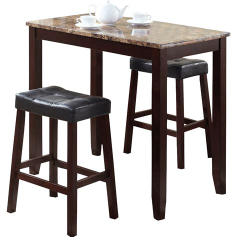 Ironck 3 piece dining set table and 2 chairs, small kitchen table set, bistro table set, pub breakfast table for apartment and kitchen, space saving, widely usage, industrial style. Roundhill Furniture 3 Piece Counter Height Pub Table Set ...