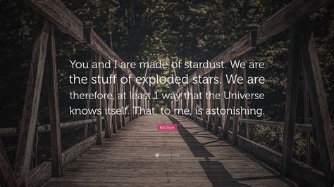 Bill Nye Quote “you And I Are Made Of Stardust We Are The Stuff Of