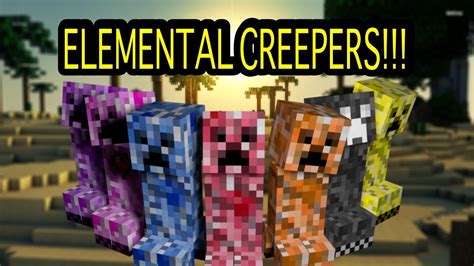 Minecraft Elemental Creepers Mod Showcase Youtube