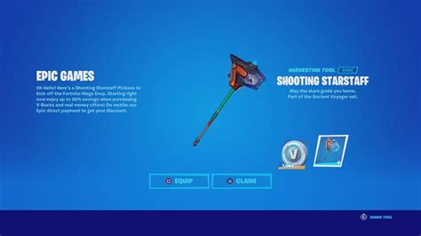 How To Get A Free Pickaxe In Fortnite New Shooting Starstaff Pickaxe