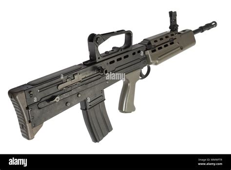 British Assault Rifle L85a1 Isolated On A White Background Stock Photo