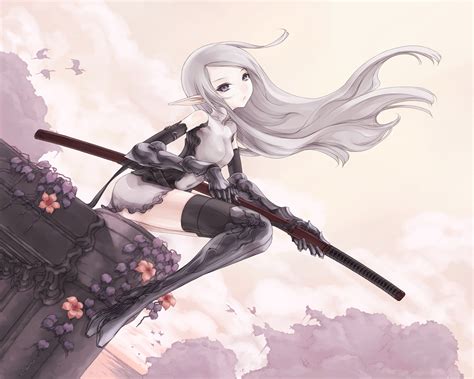 Image Anime Girl With Sword And Silver Hair Hd Anime