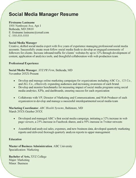 When writing your resume, be sure to reference the job description and highlight any skills, awards and certifications that match with the requirements. Creative Social Media Manager Resume Sample {Word-PDF} Example