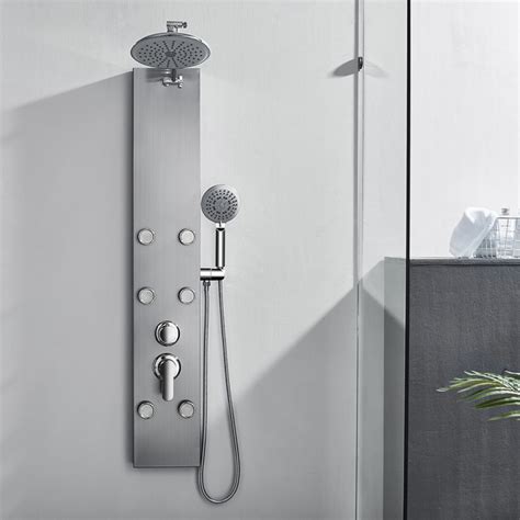 304 Stainless Steel Shower Panel Tower System 8 Inch Rainfall Shower