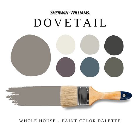 Sherwin Williams Dovetail Color Palette Sw Dovetail Exterior Etsy