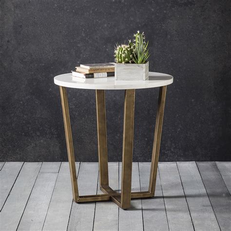 Caracole, accent tables, matte black, round side table, metal, black glass top, clear mirror shelf. Marble & Gold Occasional Table | Primrose & Plum