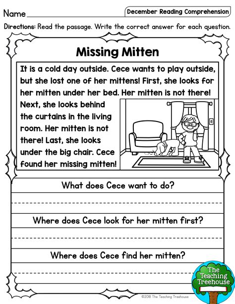 1st Grade Reading Comprehension Passages With Multiple Choice Questions
