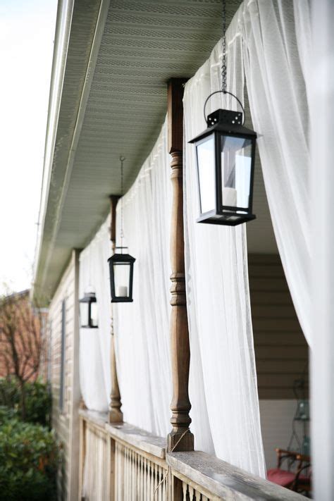 Found at on sutton place. Front porch mosquito netting curtains and lanterns | Porch ...