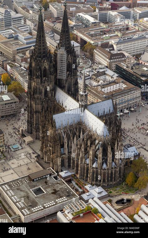Aerial View Cologne Cathedral High Cathedral Of St Peter Unesco