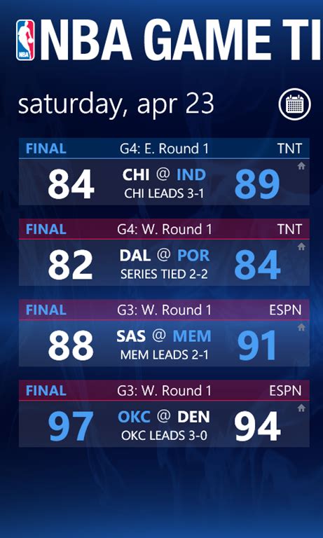 This can guide you to a specific player within our site, and point you to more specific stats and information. Official NBA Game Time 2011 App Available | WP7 Connect