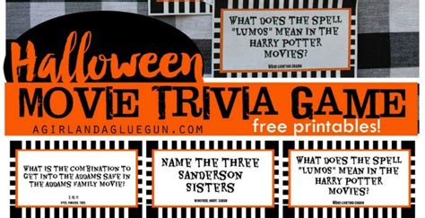 It's like the trivia that plays before the movie starts at the theater, but waaaaaaay longer. Printable Halloween Movie Trivia Game - 30 Days of ...