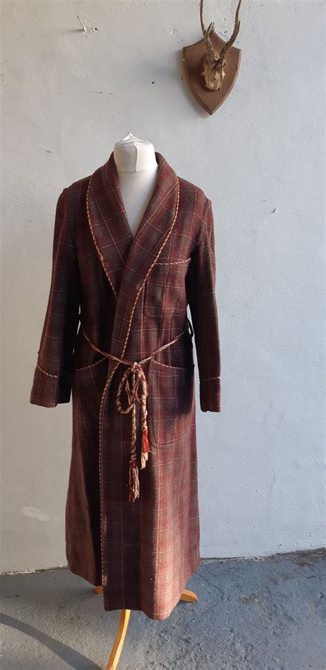 Vintage Mens Robe Dressing Gown 1930s 1940s Martus Wool Etsy Uk In
