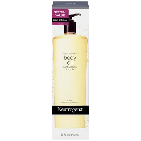 Neutrogena Moisturizing Body Oil Light Sesame Formula 32 Fl Oz