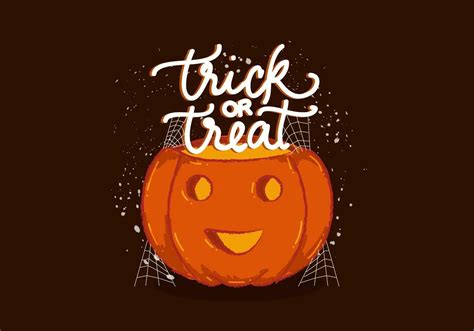 Trick Or Treat Pumpkin Vector Halloween Vector Pumpkin Vector Free