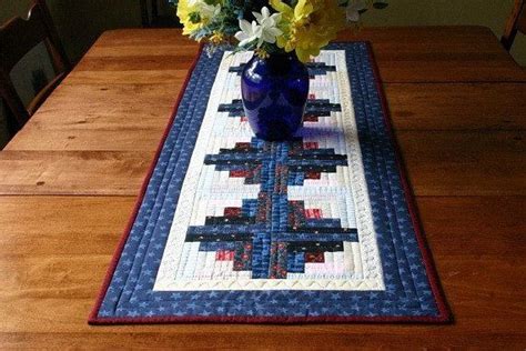 Liberty Log Cabin Table Runner Etsy Quilted Table Runners Table