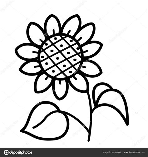 Impresiones Girasol Dibujos Animados Sobre Fondo Blanco Para Los Niños