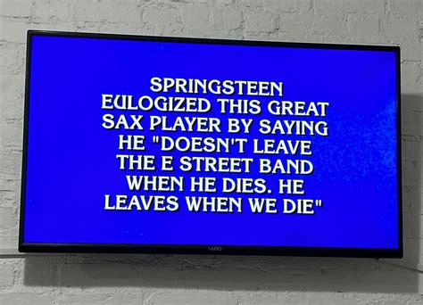 On tonight’s Jeopardy. Nobody got it! : r/BruceSpringsteen