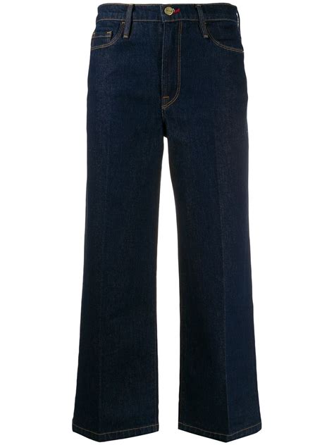 FRAME Ali Wide Leg Cropped Jeans Farfetch