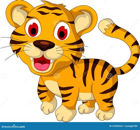 Cute Baby Tiger Walking Stock Illustration Illustration Of Hunt 31095554