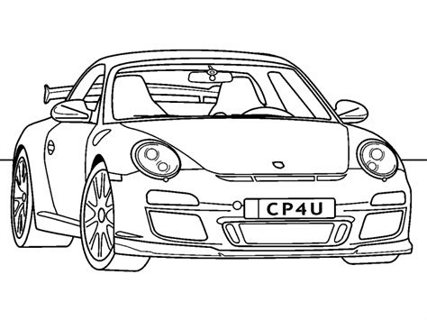 Porsche 911 GT3 coloring page - Coloring Pages 4 U