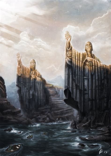 Tolkien Inspired Art The Argonath Also Known As The Gates Of Argonath