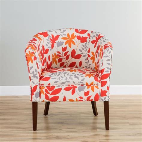 Explore a range of styles including accent chairs and armchairs. New Modern Barrel Design Orange Floral Accent Office ...