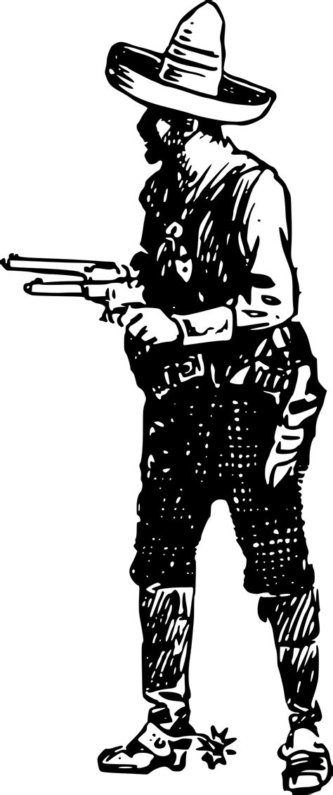 Vintage Cowboy Clipart With Guns Transparent Png Stickpng