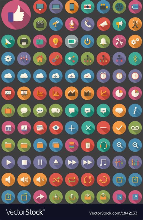 Flat Icons Royalty Free Vector Image Vectorstock