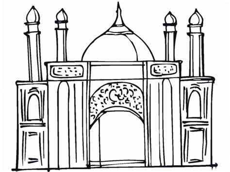 Masjid Coloring Pages At Free Printable Colorings