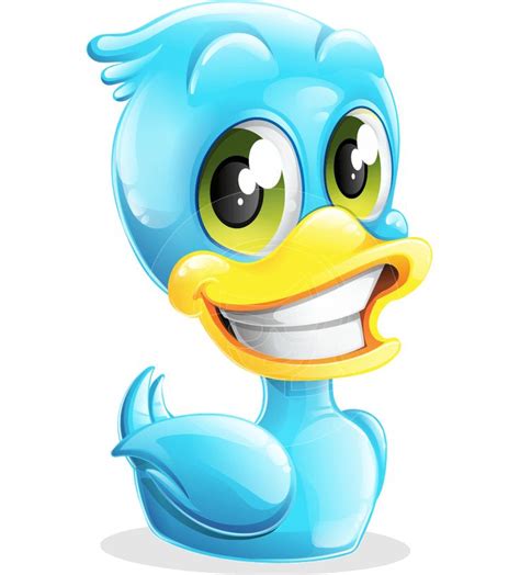 Blue Duck Cartoon Vector Character Vector Cartoon Character